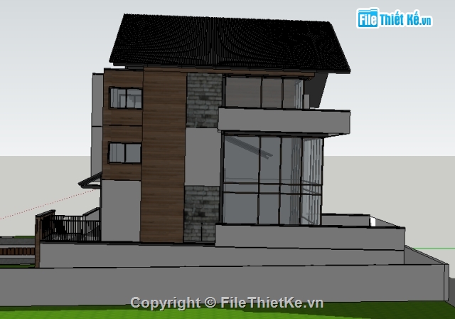 biệt thự đẹp,thiết kế biệt thự đẹp,biệt thự sketchup,bản vẻ thiết kế biệt thự,file thiết kế biệt thự,file sketchup