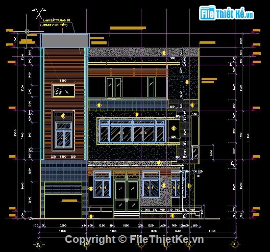 Bản vẽ thiết kế biệt thự,thiết kế biệt thự đầy đủ,biệt thự liền kề kích thước 10.5m x 13.3m,Bản vẽ thiết kế biệt thự 3 tầng