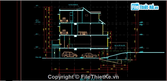 Biệt thự song lập,Bản vẽ thiết kế biệt thự,Biệt thự