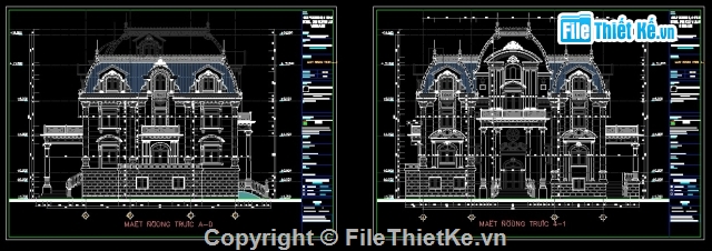 Bản vẽ Biệt thự Tân cổ điển đẹp,Bản vẽ thiết kế biệt thự Tân cổ điển 14.8x17.8m,Bản vẽ autocad biệt thự tân cổ điển