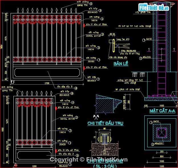 Hàng rào sắt,tường rào đẹp,bản vẽ thiết kế,thiết kế tường rào bằng sắt