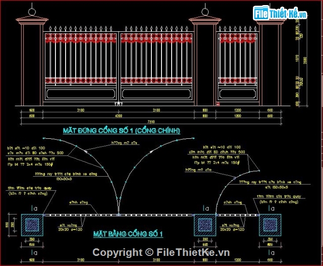 Hàng rào sắt,tường rào đẹp,bản vẽ thiết kế,thiết kế tường rào bằng sắt