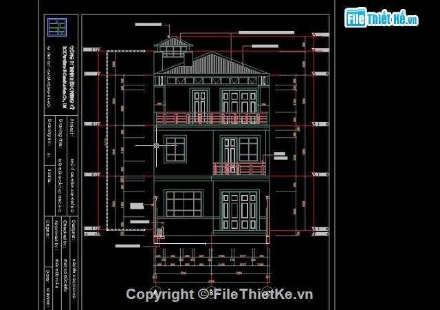 thiết kế nhà 3 tầng,Bản vẽ thiết kế Nhà 3 tầng,nhà 3 tầng