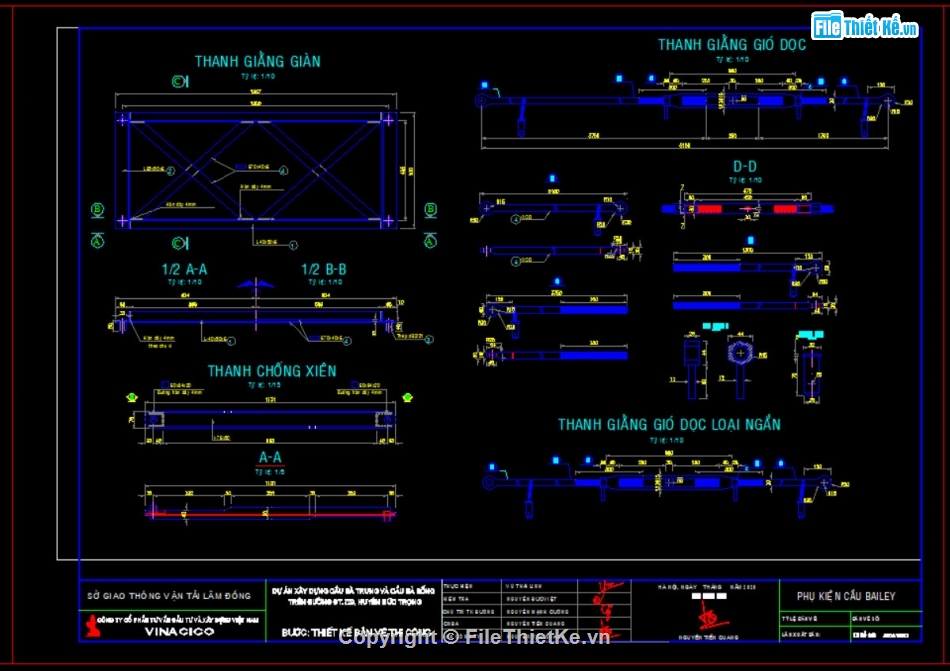 cầu tạm bailey,autocad cầu tạm bailey,thiết kế cầu tạm,cad cầu tạm bailey