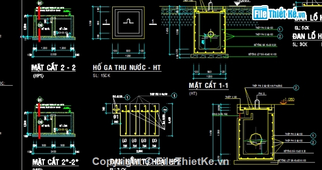 hầm tự hoại,Bản vẽ cấp thoát nước,hố ga