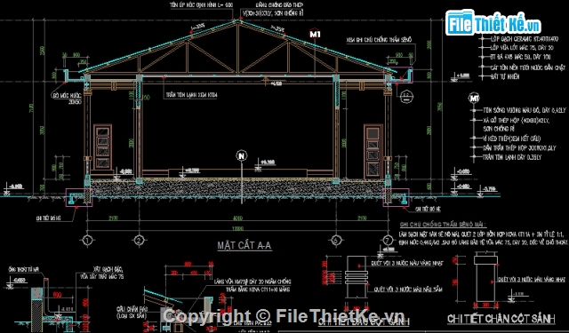 Bản vẽ chi tiết Hội trường xã,Hội trường UBND xã 130 chỗ,Thiết kế chi tiết Hội trường xã,Hội trường xã 130 chỗ