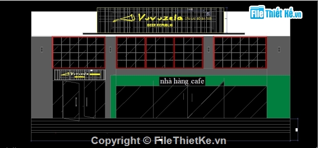 Bản vẽ thiết kế  NỘI THẤT nhà hàng VUVUZELA,Bản vẽ nội thất nhà hàng vuvuzela,bản vẽ CLB bia tươi vuvuzela