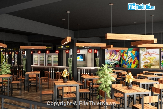 Bản vẽ thiết kế  NỘI THẤT nhà hàng VUVUZELA,Bản vẽ nội thất nhà hàng vuvuzela,bản vẽ CLB bia tươi vuvuzela