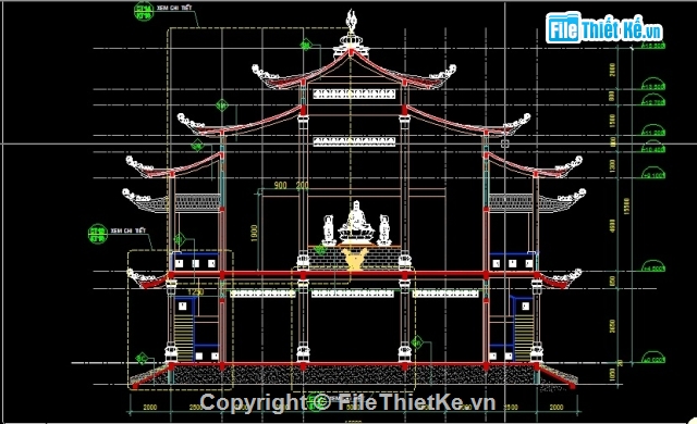 bản vẽ thiết kế chùa,bản vẽ thiết kế thi công chùa,bản vẽ chùa,bản vẽ chi tiết chùa,bản vẽ auto cad chùa
