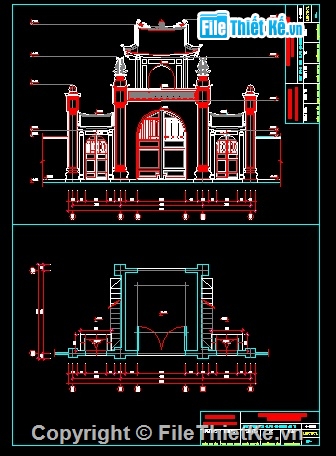 bản vẽ thiết kế Tam Quan chùa keo (Bắc Ninh),Bản vẽ chùa keo,Bản vẽ thiết kế Chùa keo,Bản vẽ cad chùa keo