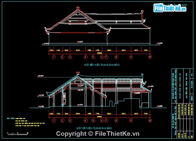 Bản vẽ autocad chùa vẽ (hải phòng),Bản vẽ chi tiết chùa Vẽ,Bản vẽ Thiết kế đầy đủ chùa vẽ (Hải phòng),Kiến trúc chùa vẽ