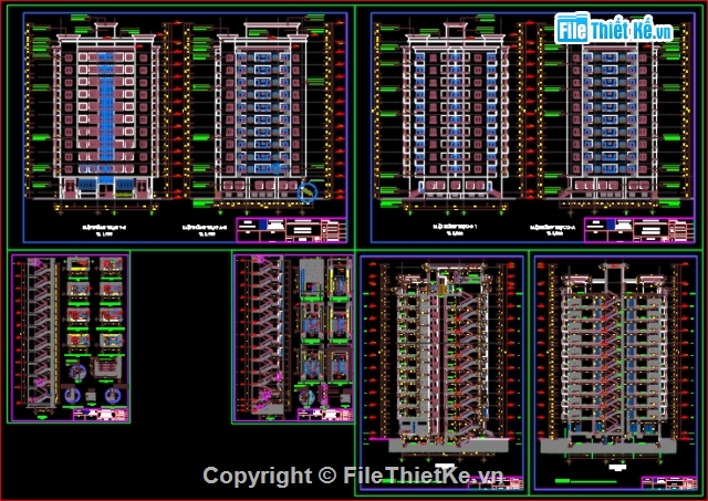 Bản vẽ chi tiết,thiết kế chung cư,kiến trúc 12 tầng,chung cư 12 tầng