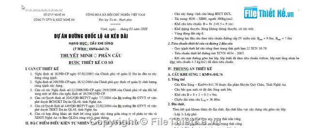 thiết kế cầu nhịp 20.7m và 33m,thiết kế cầu Khe Súng,biện pháp thi công cầu