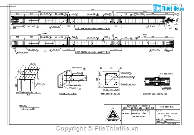 thiết kế cọc,cọc,Bản vẽ cọc,BV coc  BTCT từ D200-D500