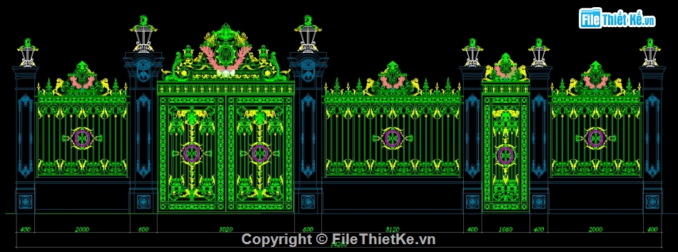 Cửa cổng biệt thự,Bản vẽ mẫu cổng biệt thự,cửa cổng hàng rào đẹp,File cad cổng hàng rào cnc,Mẫu cổng hàng rào cnc