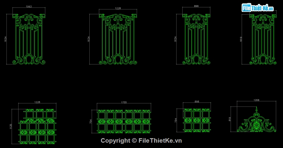 Cửa cổng biệt thự,mẫu cửa cổng hàng rào,File cad cổng hàng rào,Autocad cổng hàng rào cnc,Mẫu cổng cnc 2 cánh