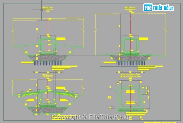 thiết kế cống hộp 2x2m,Bản vẽ cống hộp,Bản vẽ thiết kế cống hộp khẩu độ 2mx 2m,thiết kế cống