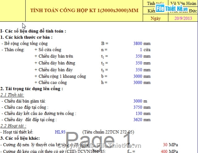 Bản vẽ,thiết kế cống,thiết kế cống hộp 3x3m