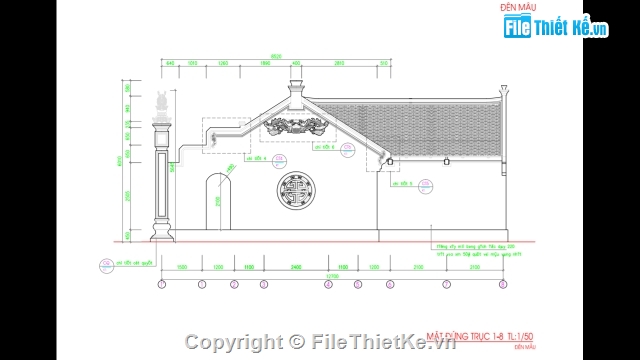 Bản vẽ đình chùa,thiết kế kiến trúc,file cad