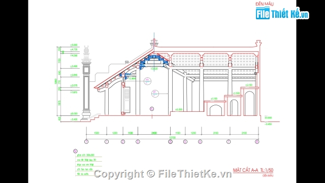 Bản vẽ đình chùa,thiết kế kiến trúc,file cad