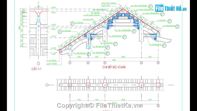 Bản vẽ đình chùa,thiết kế kiến trúc,file cad