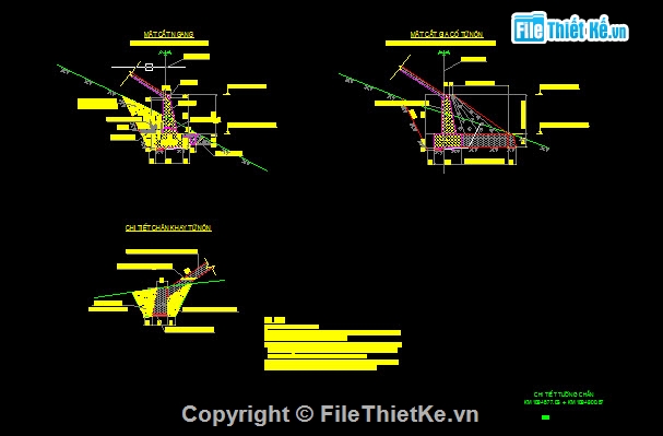 Bản vẽ,giải pháp xử lý trên nền đường,thiết kế tường chắn