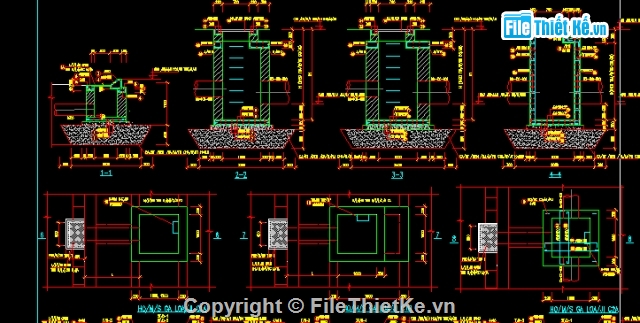 hố thu,bản vẽ hố ga,bản vẽ mương