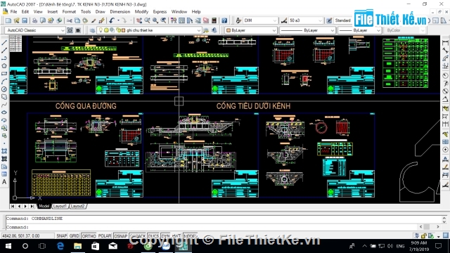 thiết kế kênh mương,bản vẽ kênh mương,cad kênh mương cống tiêu