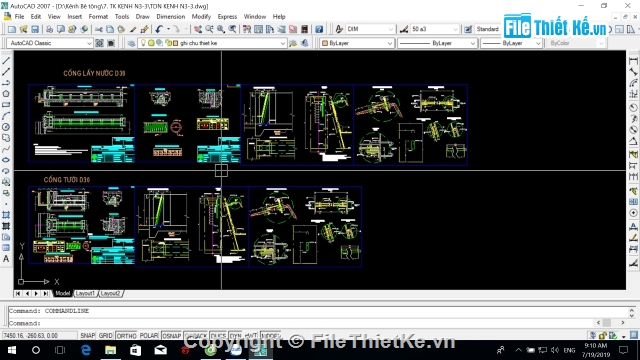 thiết kế kênh mương,bản vẽ kênh mương,cad kênh mương cống tiêu