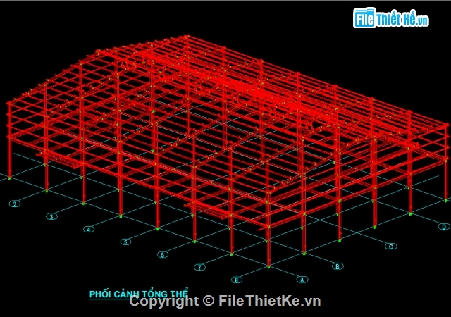 thiết kế nhà xưởng,kết cấu thép,thép hình,kết cấu nhà thép,Bản vẻ thiết kế kết cấu nhà xưởng lắp ghép thép hì,nhà xưởng lắp ghép thép hình 2 tầng