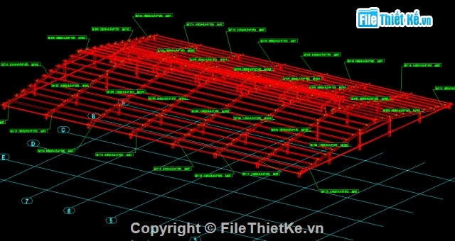 thiết kế nhà xưởng,kết cấu thép,thép hình,kết cấu nhà thép,Bản vẻ thiết kế kết cấu nhà xưởng lắp ghép thép hì,nhà xưởng lắp ghép thép hình 2 tầng