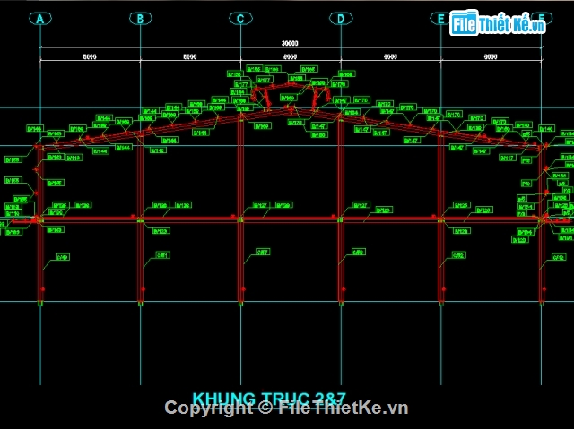 thiết kế nhà xưởng,kết cấu thép,thép hình,kết cấu nhà thép,Bản vẻ thiết kế kết cấu nhà xưởng lắp ghép thép hì,nhà xưởng lắp ghép thép hình 2 tầng