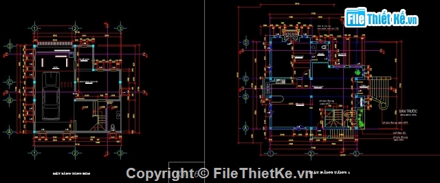 Bản vẽ thiết kế biệt thự,nhà biệt thự,biệt thự 3 tầng,biệt thự 3 tầng 9.72x9.72m