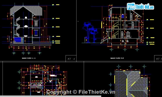 Bản vẽ thiết kế biệt thự,nhà biệt thự,biệt thự 3 tầng,biệt thự 3 tầng 9.72x9.72m