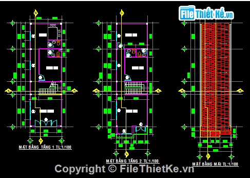 Bản vẽ,Biệt thự,kiến trúc 2 tầng,file auto cad,biệt thự mái thái,bản vẽ autocad