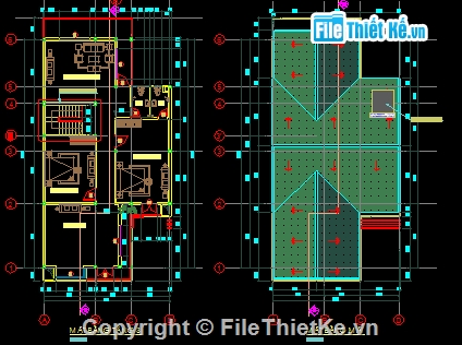 Bản vẽ,Biệt thự,kiến trúc 3 tầng,3 tầng,thiết kế mái,Biệt thự mái thái