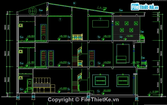 biệt thự phố,Bản vẽ nhà phố,kiến trúc biệt thự,biệt thự  Diện tích 4.5x18m,nhà phố 4 tầng Diện tích 4.5x18m