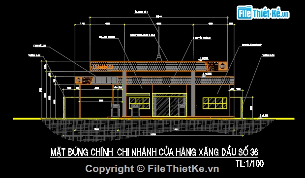 Bản vẽ thiết kế cây xăng,Bản vẽ kết cấu cây xăng dầu,hồ sơ thiết kế thi công cây xăng,File cad thiết kế cây xăng