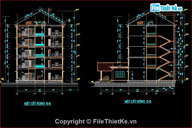 kiến trúc 5 tầng,kết cấu khách sạn 5 tầng,kiến trúc khách sạn 5 tầng,khách sạn 22.5 x 100m