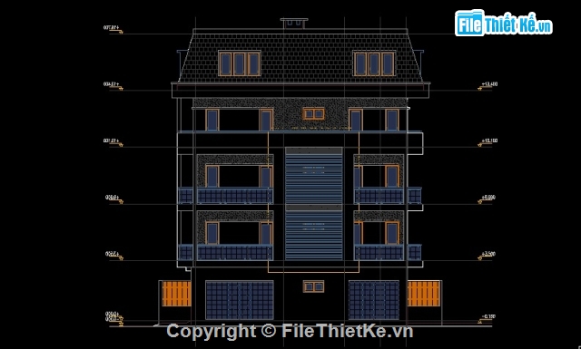 nhà liền kề 430 cầu am,bản vẽ nhà liền kề hanovid,bản vẽ kiến trúc nhà 5x15.5m