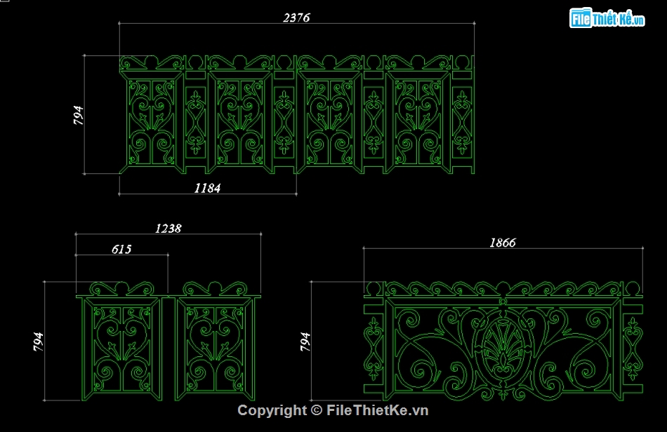 bản vẽ lan can CNC,lan can sắt đẹp,file cad lan can cắt CNC,Lan can CNC file cad,Autocad lan can cnc