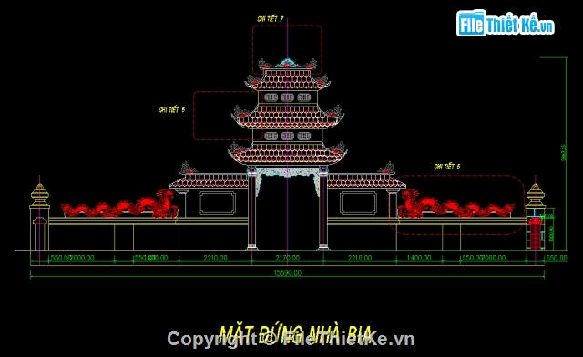 Bản vẽ lăng mộ xuan dinh bằng autocad Bản Vẽ Lăng Mộ Xuan Dinh Bằng Autocad