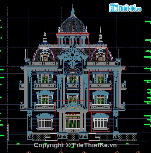 Bản vẽ thiết kế lâu đài,Bản vẽ lâu đài,biệt thự 3 tầng,bản vẽ lâu đài,lâu đài