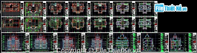 Bản vẽ thiết kế lâu đài,Bản vẽ lâu đài,biệt thự 3 tầng,bản vẽ lâu đài,lâu đài