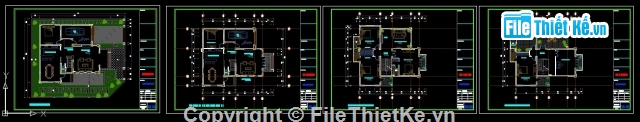 Bản vẽ thiết kế biệt thự 3 tầng,Bản vẽ thiết kế biệt thự 3 tầng KT 15.2x12.4m,Biệt thự 3 tầng KT 15.xx12.4m