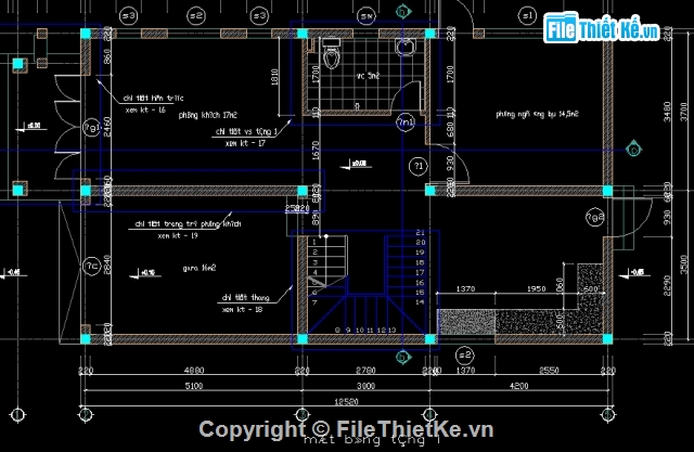 Bản vẽ nhà phố,bản vẽ nhà ở,nhà 3 tầng đẹp,nhà kích thước 7.4 x 12.5m