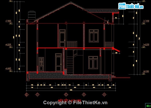 kiến trúc nhà 2 tầng,nhà kích thước 10 x 13m,nhà 2 tầng mái thái,nhà 2 tầng đẹp