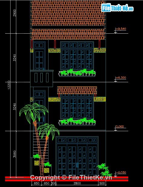 nhà phố 3 tầng,kích thức 5 x 20m,mẫu thiết kế nhà phố,nhà 3 tầng mái ngói