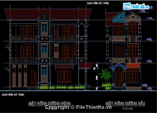 Thiết kế nhà phố,mẫu nhà phố 2 mặt tiền,nhà phố 3 tầng mái thái