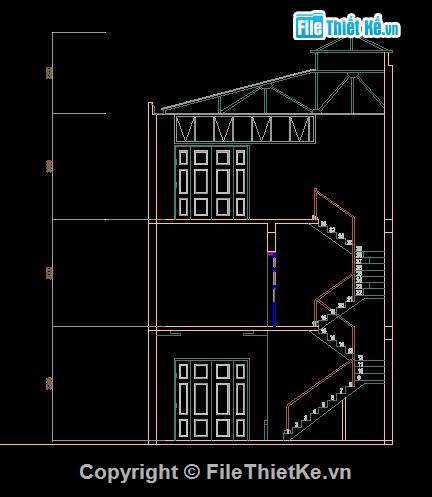 Thiết kế nhà phố,Nhà phố 6x16m,kiến trúc nhà 3 tầng,mẫu nhà 3 tầng giật cấp